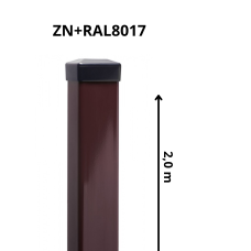 STABS 60x40mm ar PVC cepurīti, 2.00m, ZN+RAL